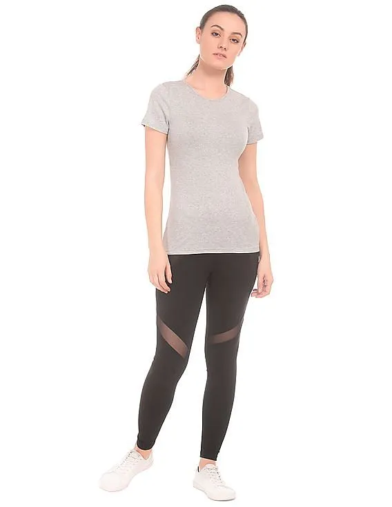 Aeropostale Elasticized Waist Mesh Panel Leggings