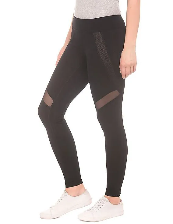 Aeropostale Elasticized Waist Mesh Panel Leggings