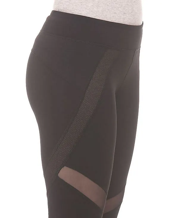 Aeropostale Elasticized Waist Mesh Panel Leggings