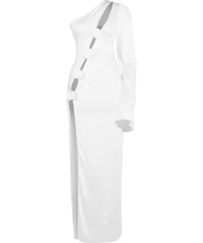 Al Reves Women's White Helena Rose Long Dress