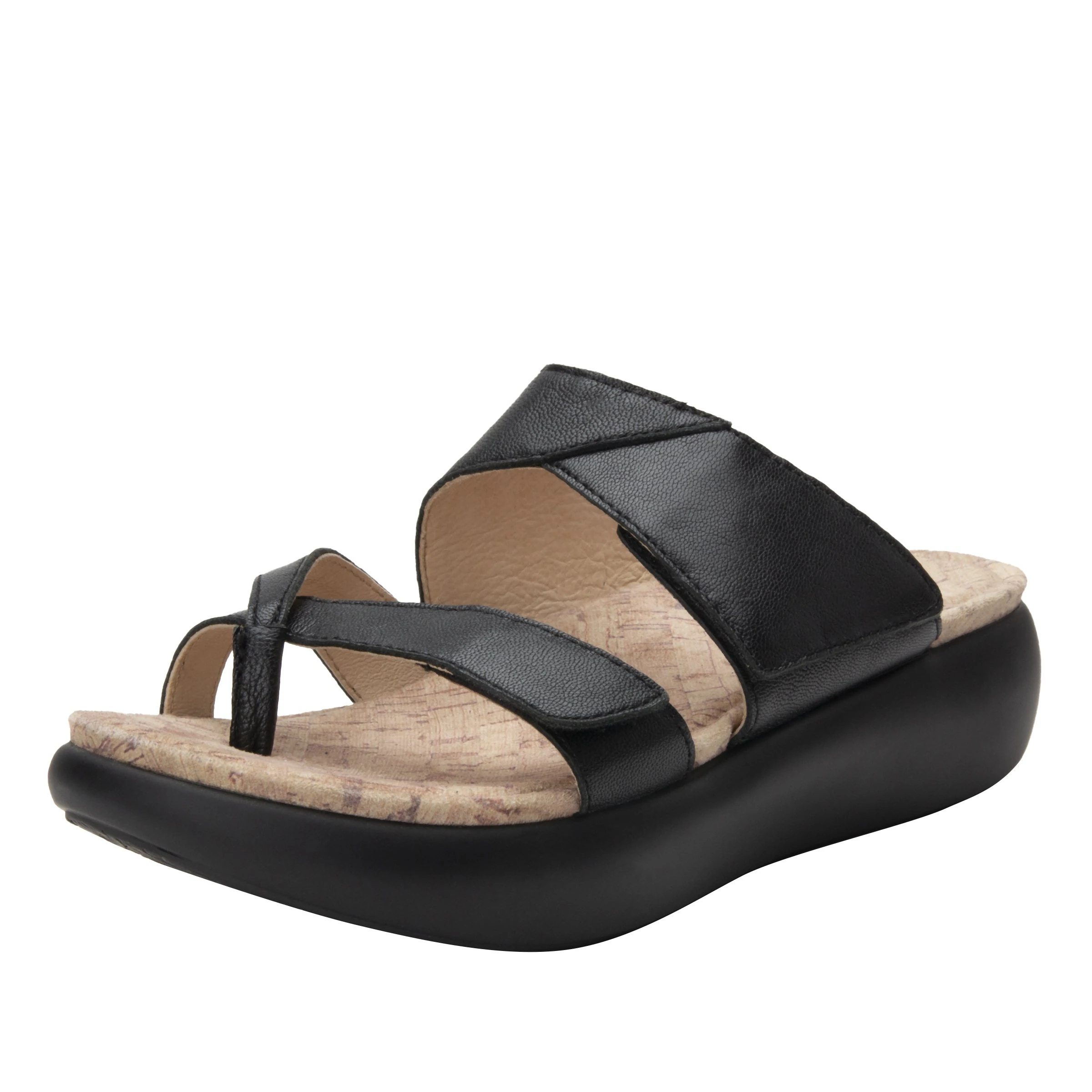 Alegria Womens Bailee Sandal-Black Leather