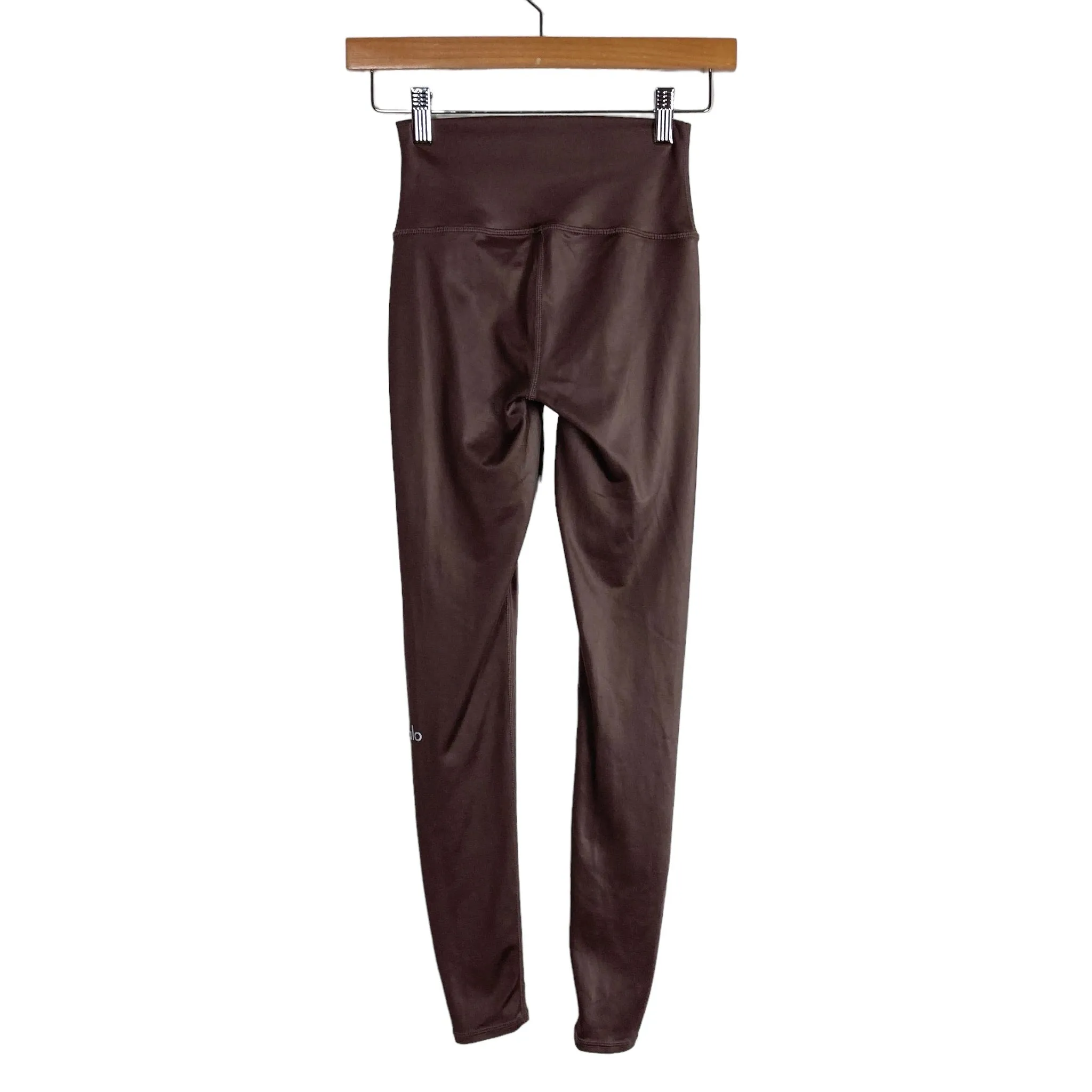 Alo Brown Shiny High Rise Leggings- Size S (Inseam 27”)