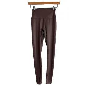 Alo Brown Shiny High Rise Leggings- Size S (Inseam 27”)