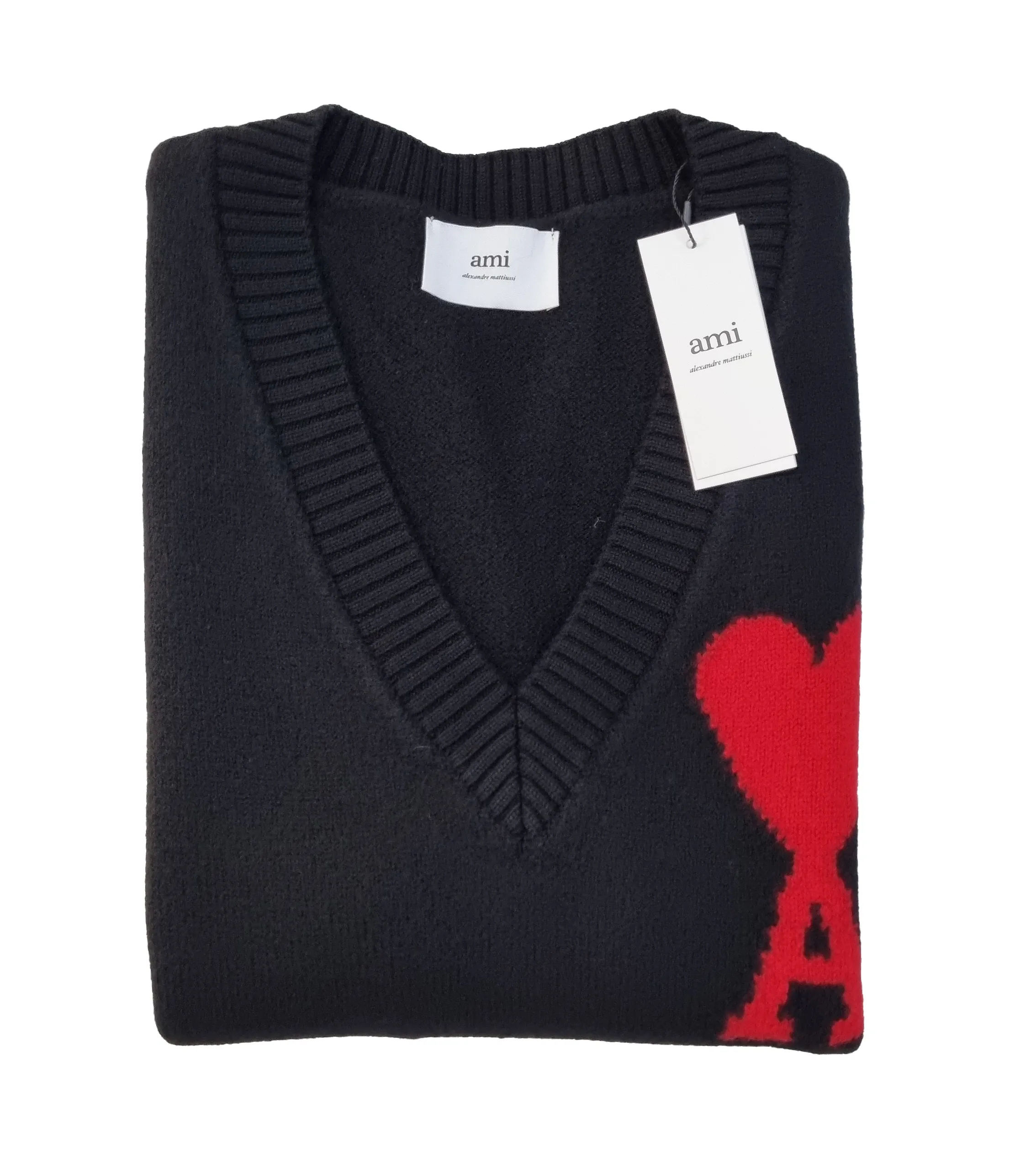 AMI PARIS  |Heart Unisex Wool Street Style Logo Designers Sweaters