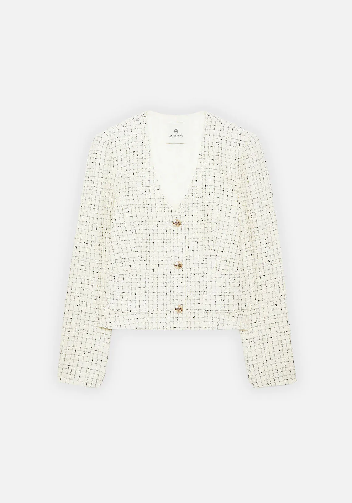 ANITTA JACKET CREAM AND BLACK TWEED