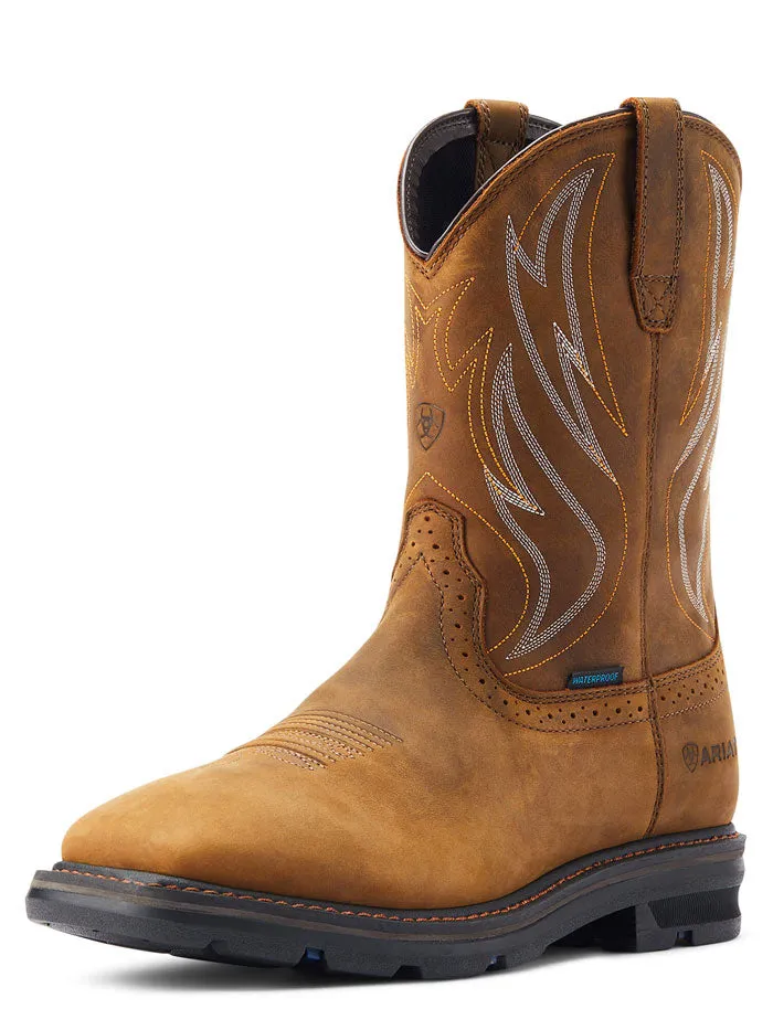 Ariat 10044545 Mens Sierra Shock Shield Waterproof Work Boot Distressed Brown