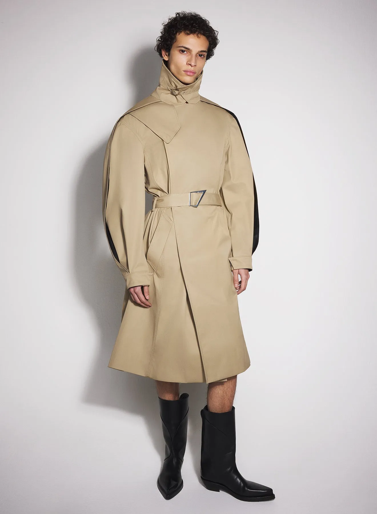 beige belted trenchcoat