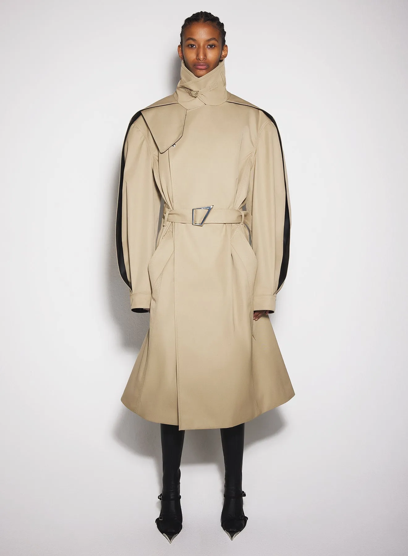 beige belted trenchcoat