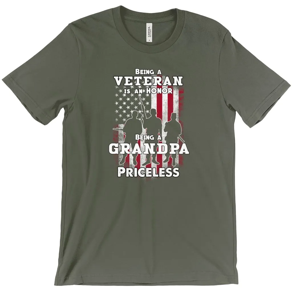 Being a Veteran is an Honor, Being a Grandpa is Priceless Unisex Tshirt