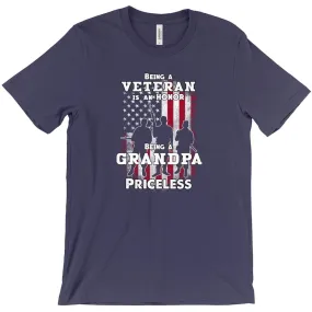 Being a Veteran is an Honor, Being a Grandpa is Priceless Unisex Tshirt