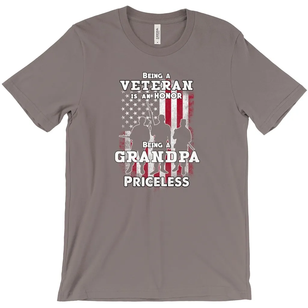 Being a Veteran is an Honor, Being a Grandpa is Priceless Unisex Tshirt