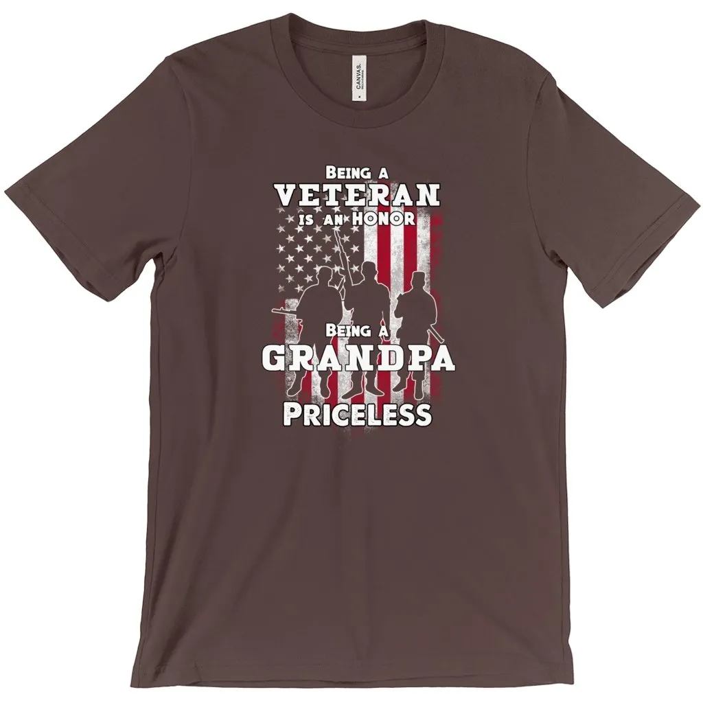 Being a Veteran is an Honor, Being a Grandpa is Priceless Unisex Tshirt