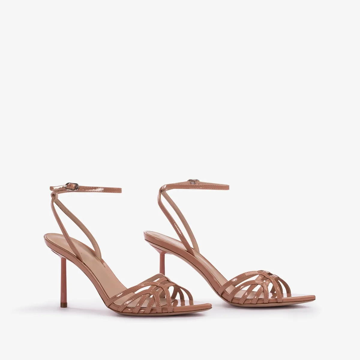 BELLA SANDAL 80 mm Phard nude patent leather sandal