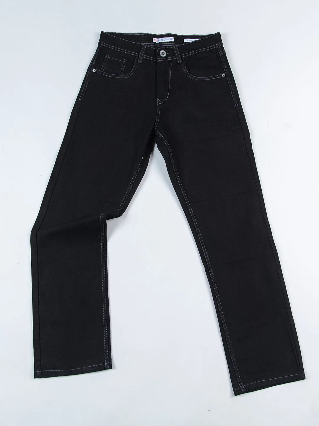 Black Straight Fit Denim Jeans