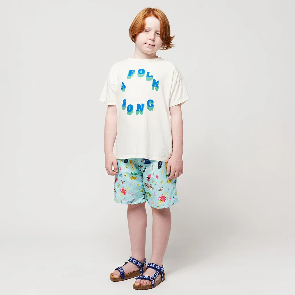 Bobo Choses Child Funny Insects All Over Swim Shorts Aqua Blue