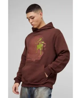 boohooMAN Mens Limited Edition Star Graffiti Graphic Hoodie