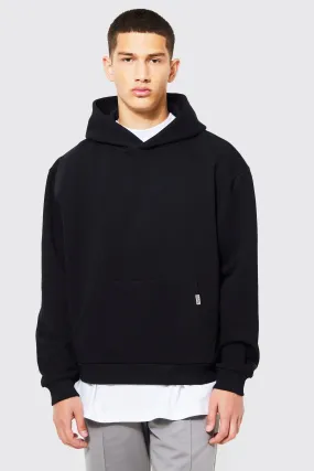 Boxy Heavyweight Loopback Hoodie | boohooMAN UK