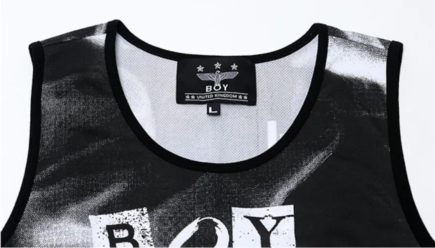 BOY LONDON  |Street Style U-Neck Cotton Medium Fringes Oversized