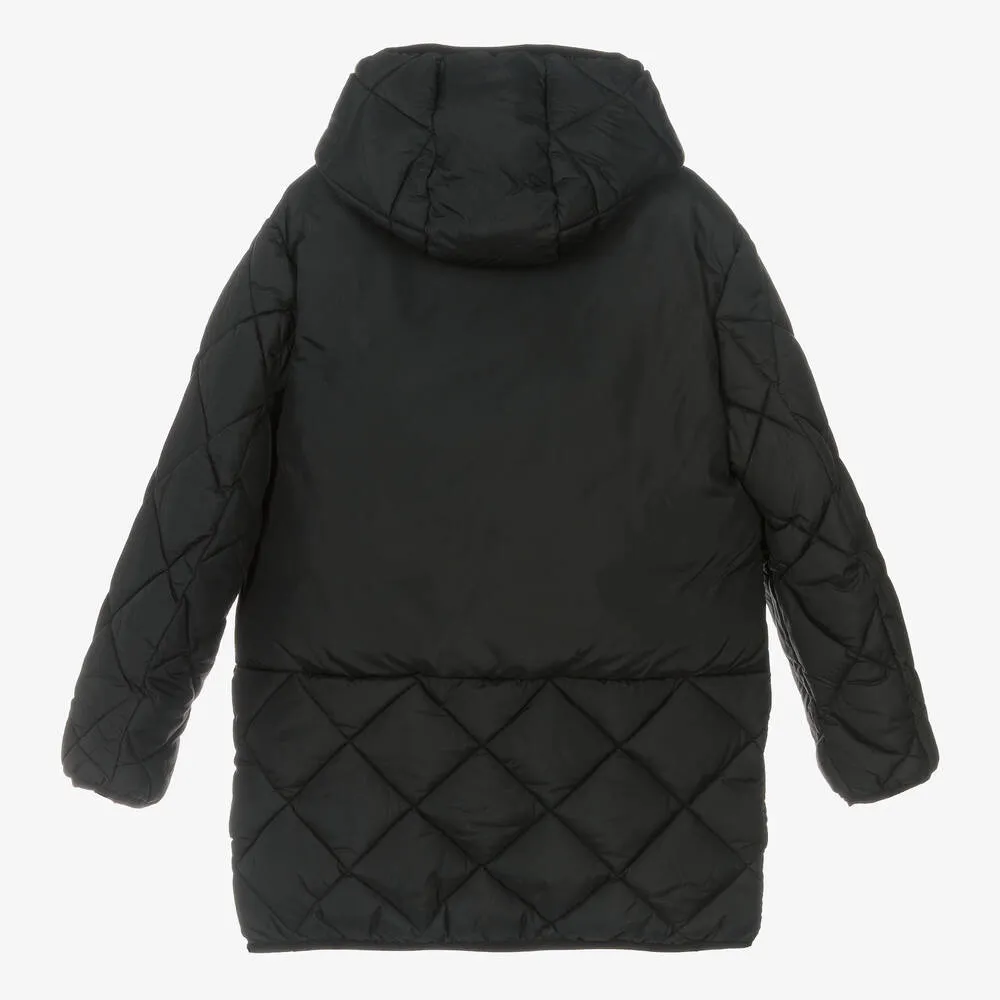 Boys Black Quilted Puffer Coat