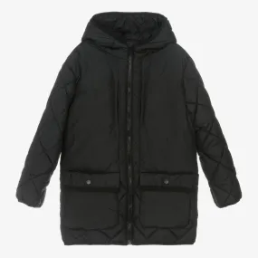 Boys Black Quilted Puffer Coat