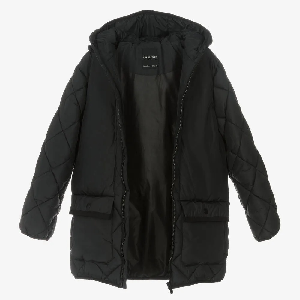 Boys Black Quilted Puffer Coat