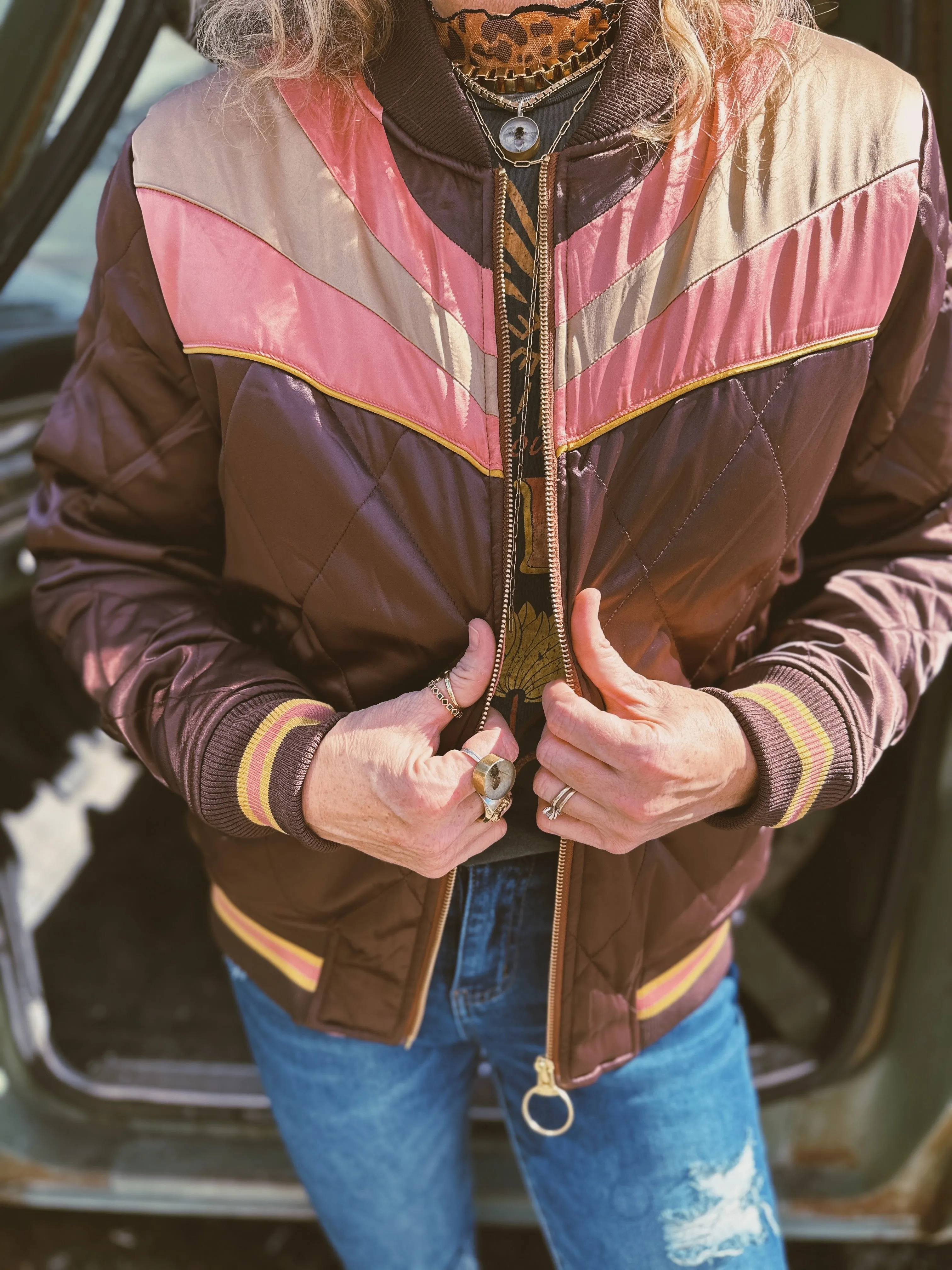 Brown Sugar Rising Sun Bomber Jacket