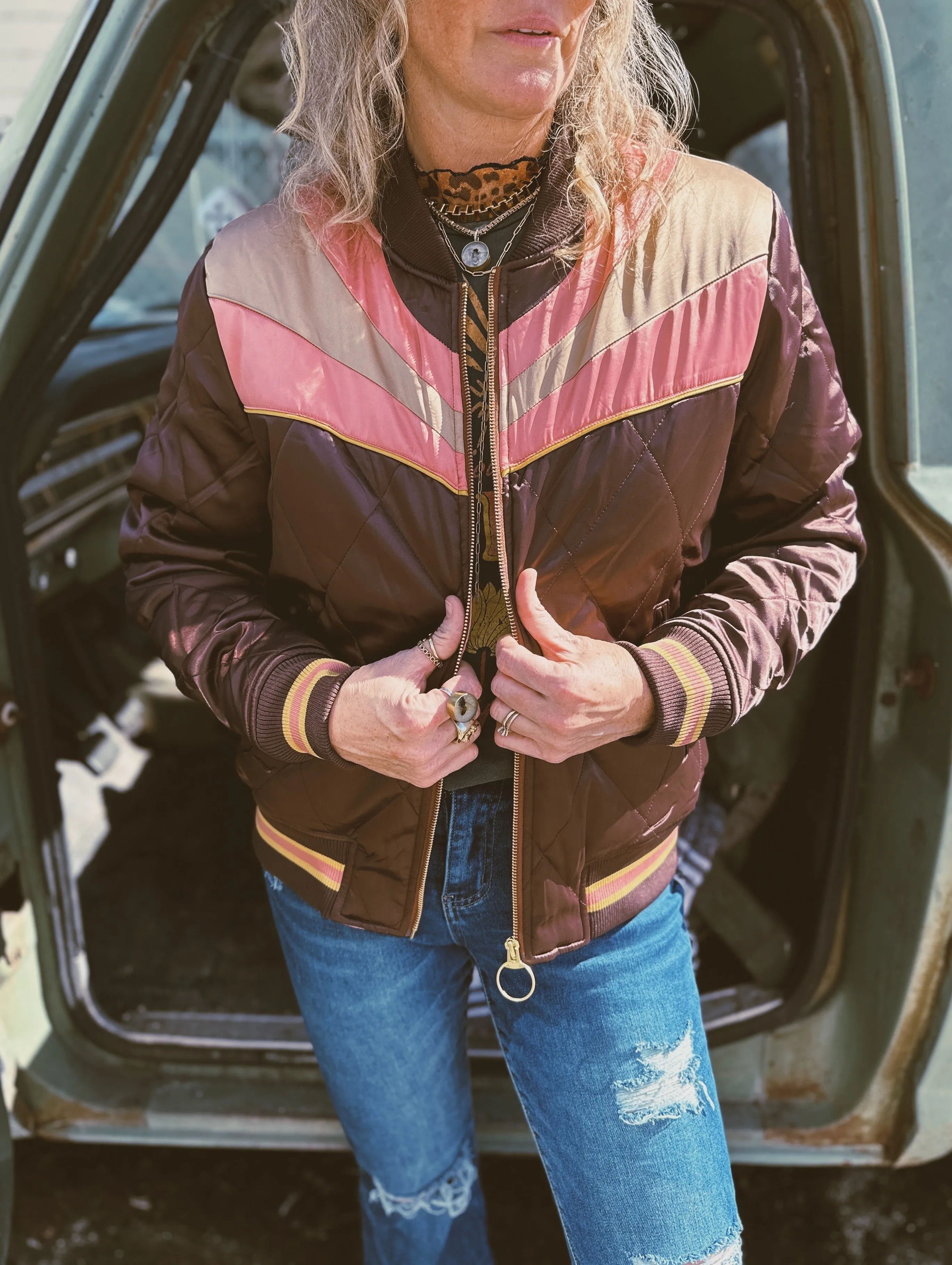 Brown Sugar Rising Sun Bomber Jacket