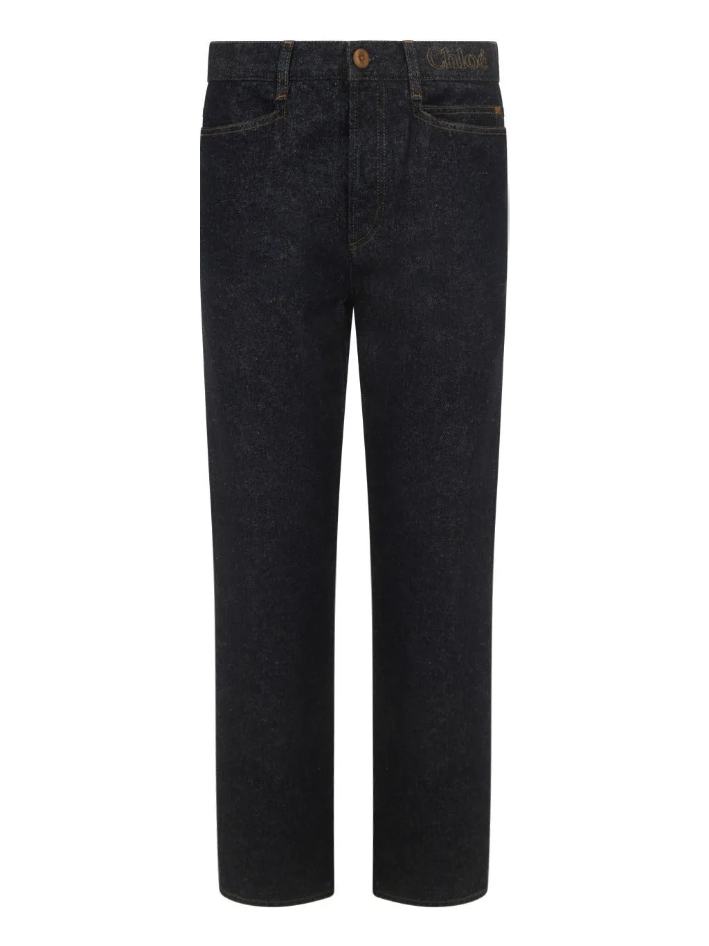 Chloé Logo Embroidered Straight-Leg Jeans