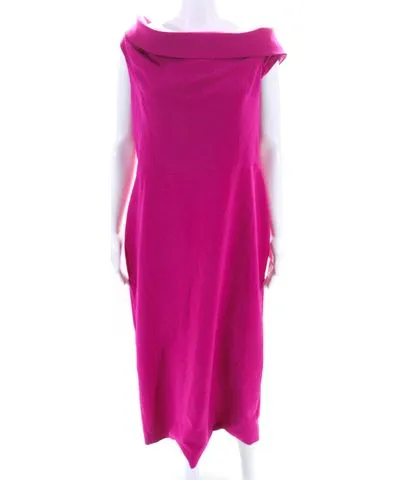 Christian Siriano Womens Fuchsia Drape Dress