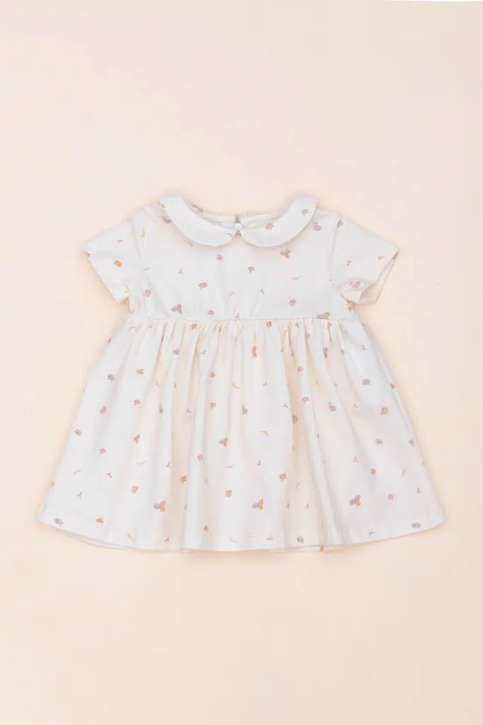 Clara Dress - Cream Freesias