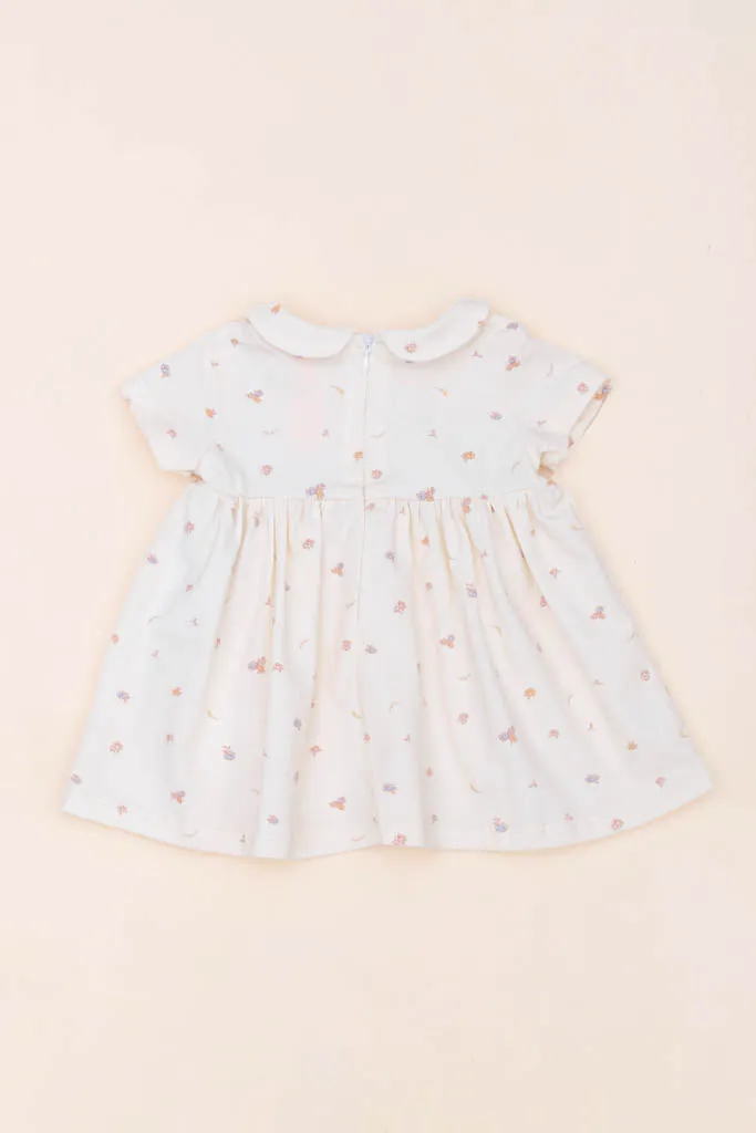 Clara Dress - Cream Freesias