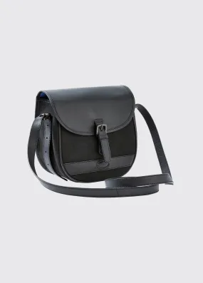 Clara Ladies Leather Saddle bag - Black