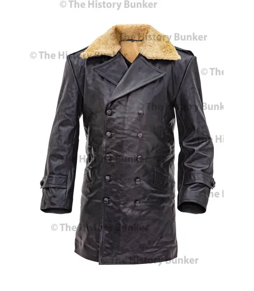 Czech Sniper leather coat - BLACK