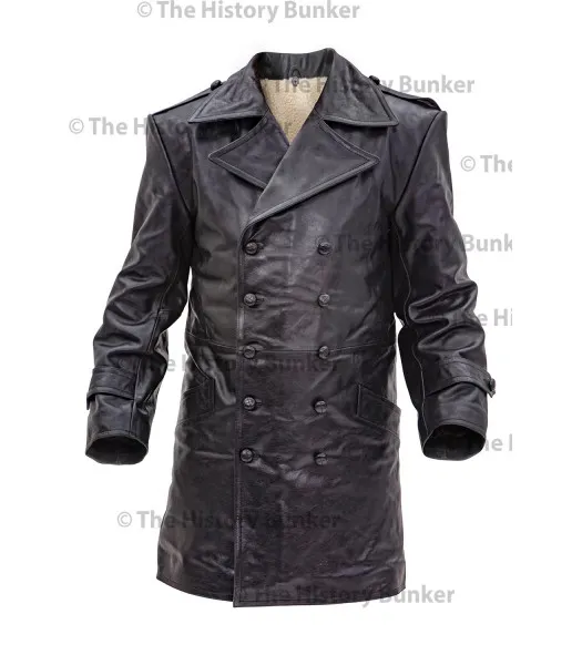 Czech Sniper leather coat - BLACK