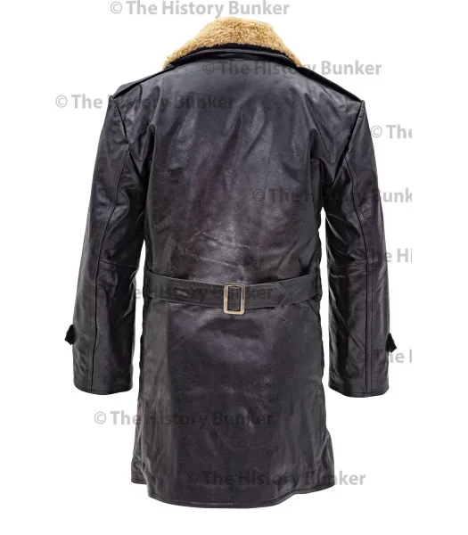 Czech Sniper leather coat - BLACK