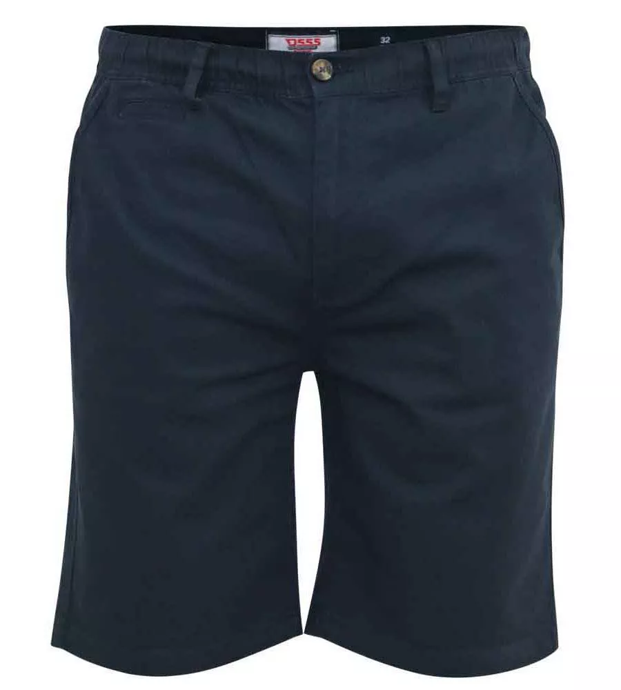 D555 Big Mens Navy Stretch Shorts With Full Elastic (BUTLEY)