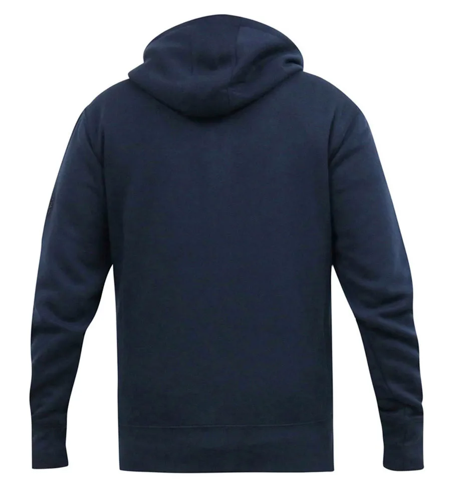 D555 Tall Mens Navy Hoodie With Reversed Zips (GABRIEL)