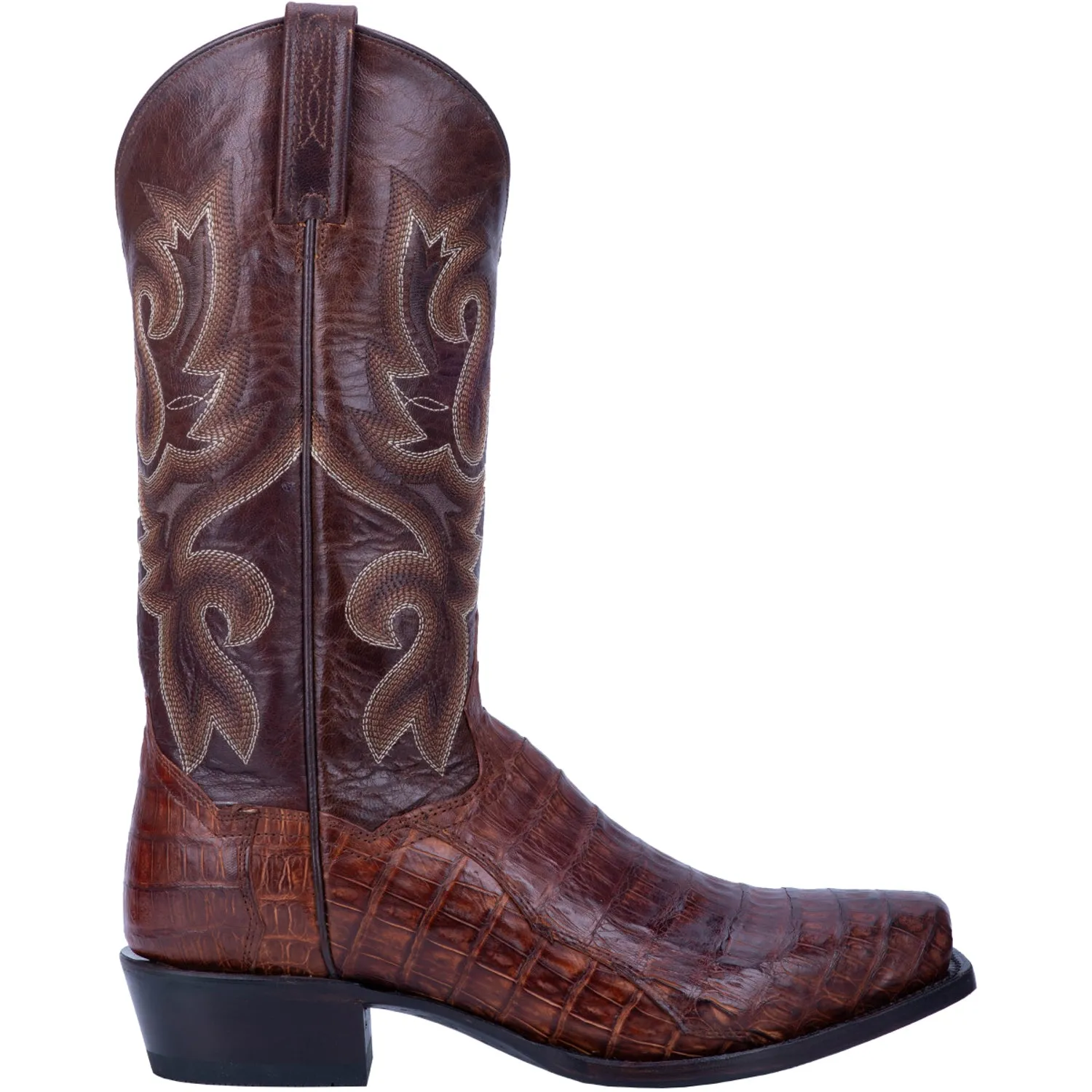 Dan Post Mens Brass Cowboy Boots Caiman Square Toe