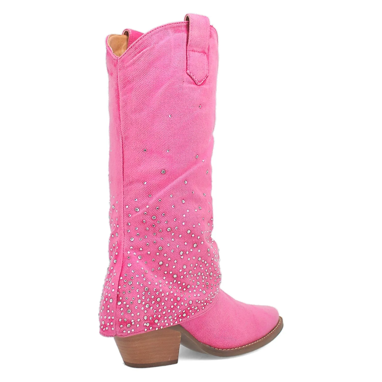 Dingo Womens Eye Candy Pink Denim Cowboy Boots