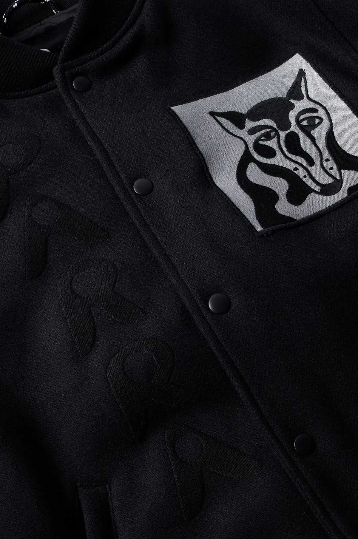 Dog Faced Varsity Jacket Black