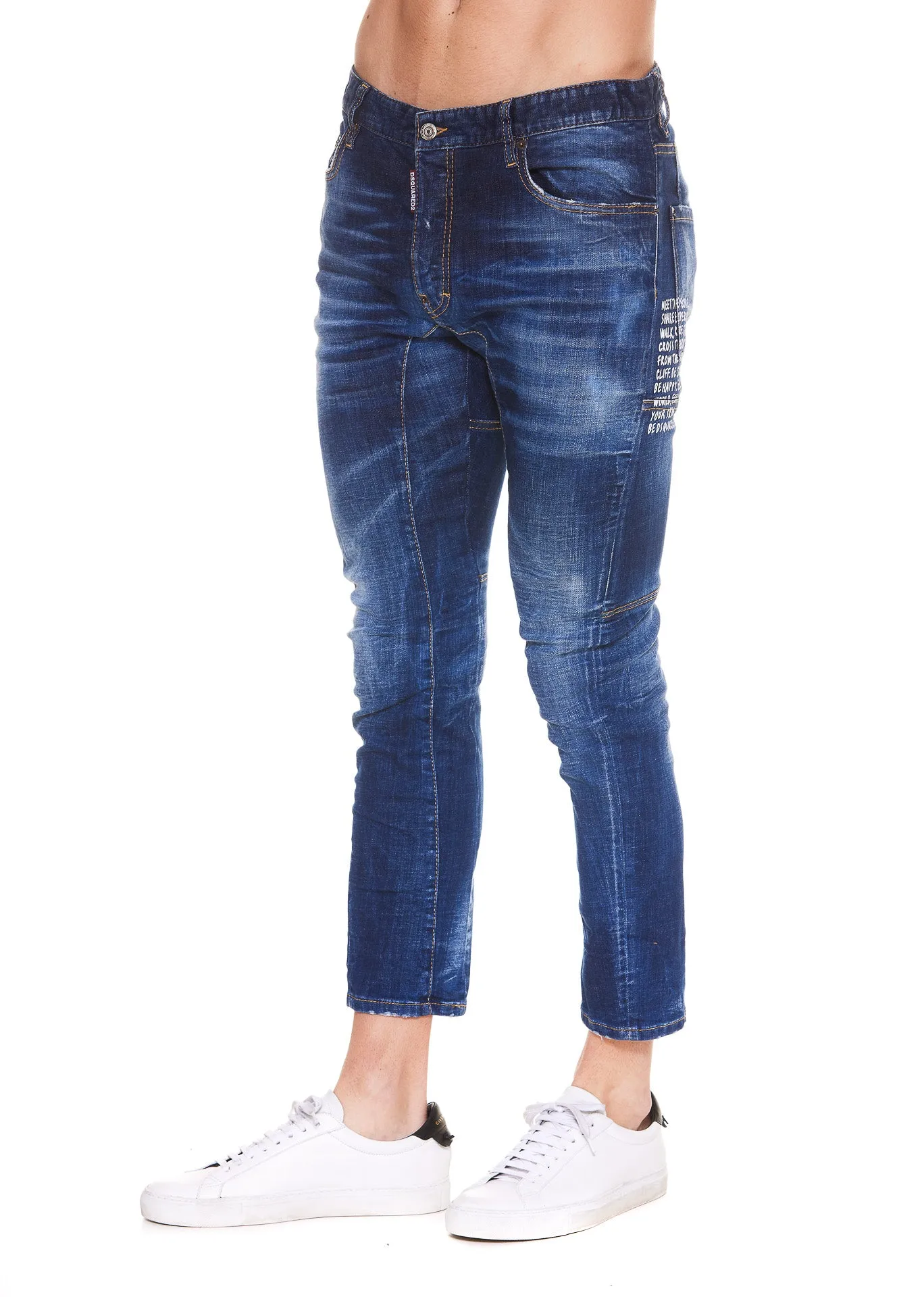 Dsquared2 Whiskering Effect Slim-Cut Jeans