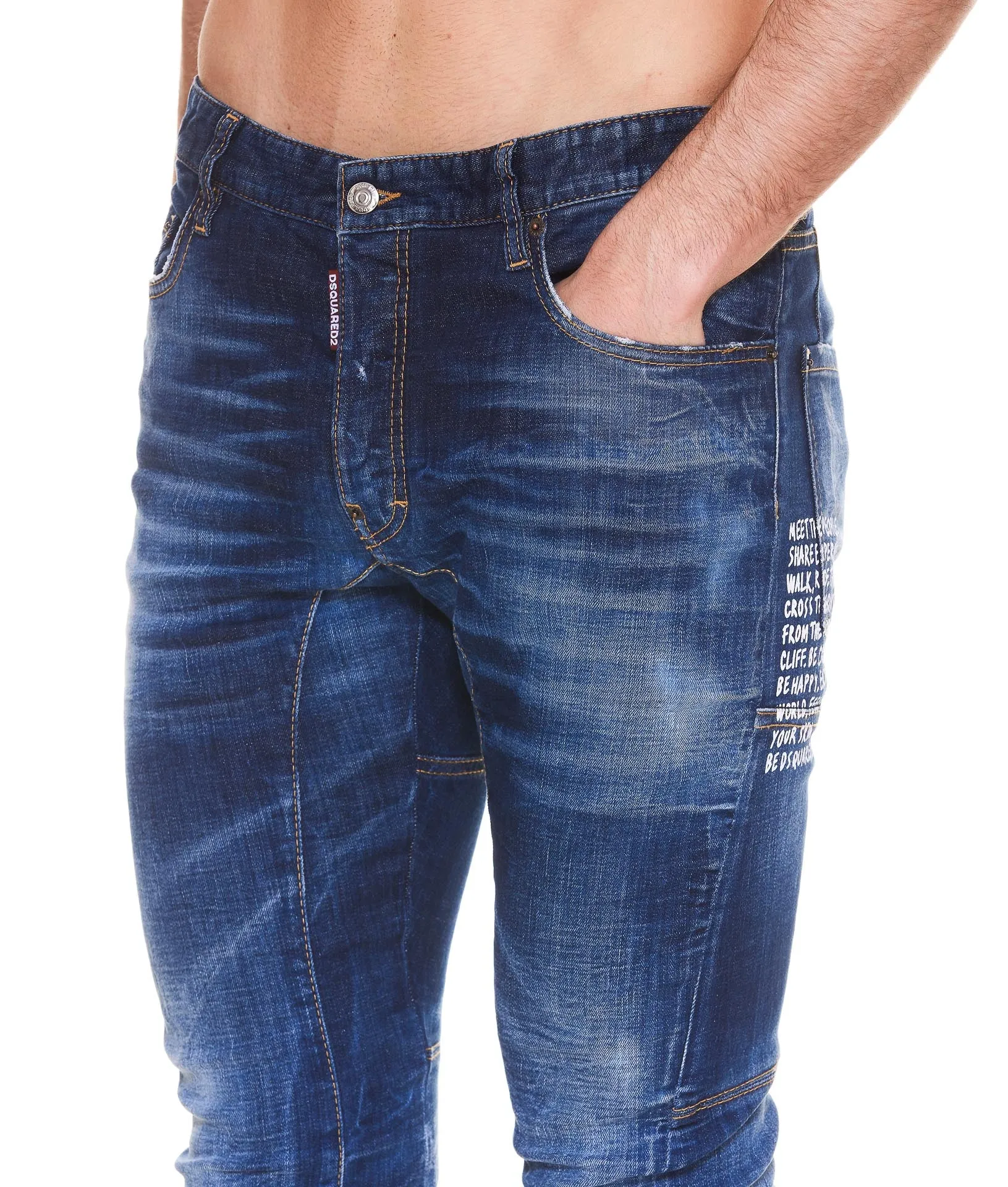 Dsquared2 Whiskering Effect Slim-Cut Jeans