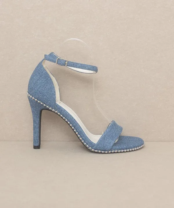 Dublin Metal Stud Open Toe Heels