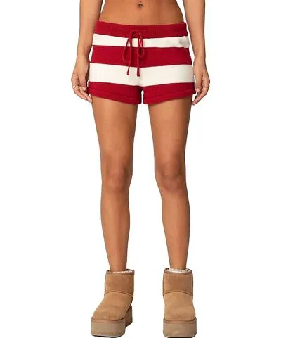 Edikted Riley Striped Knit Shorts