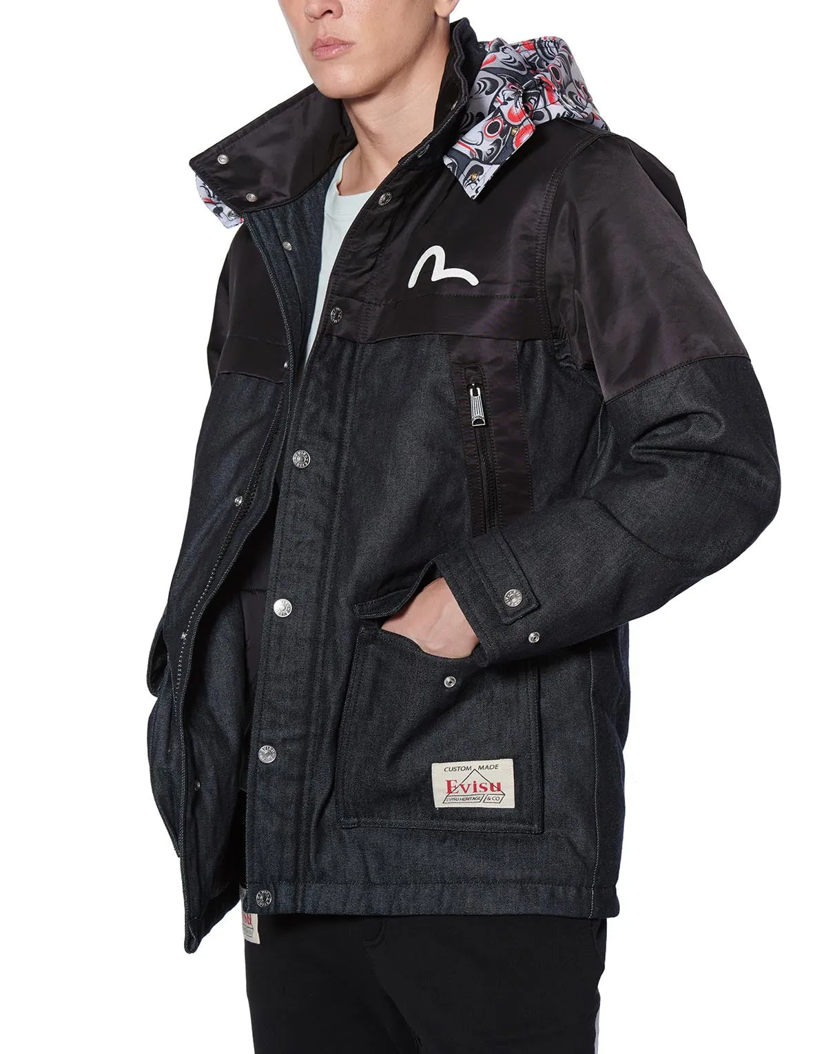 Fabric Blocking Mid-length Padded Coat