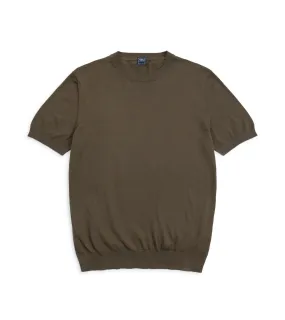 Fedeli Cotton Knitted T-Shirt: Olive