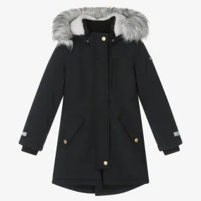 Girls Black Puffer Winter Coat