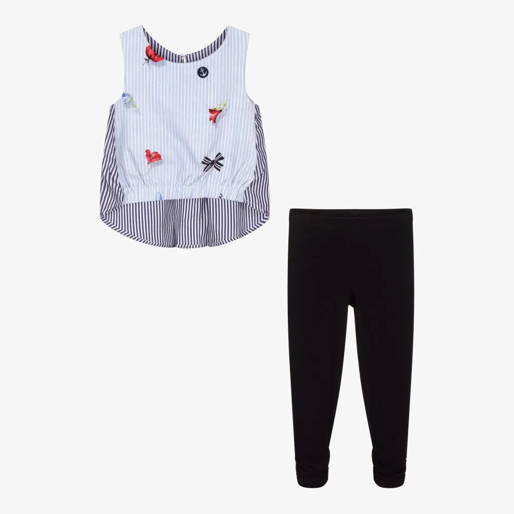 Girls Blue Leggings Set