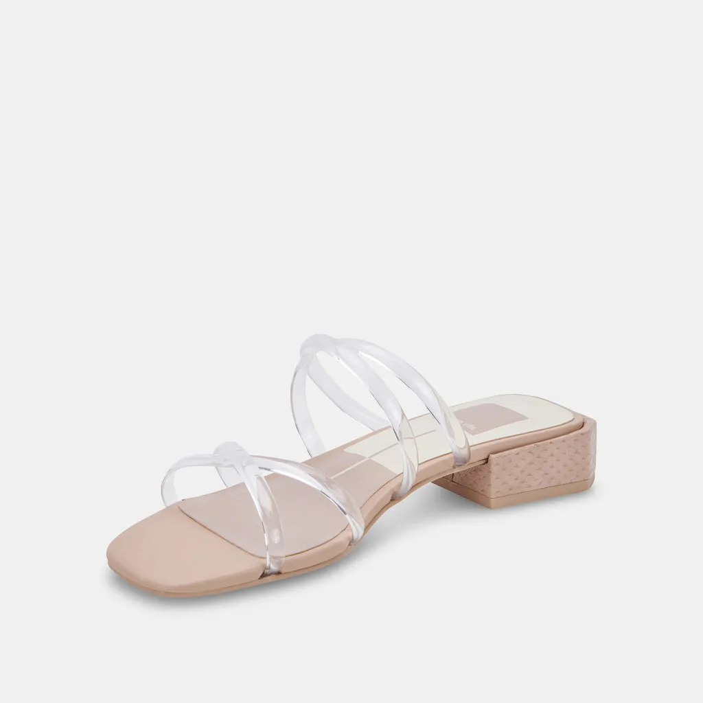 HAPI Wide Sandals Crystal Vinyl | Crystal Vinyl Low Heel Sandals– Dolce Vita 6895820374082