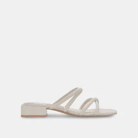 HAPI Wide Sandals Ivory Leather | Ivory Leather Low Heel Sandals– Dolce Vita 6895820472386